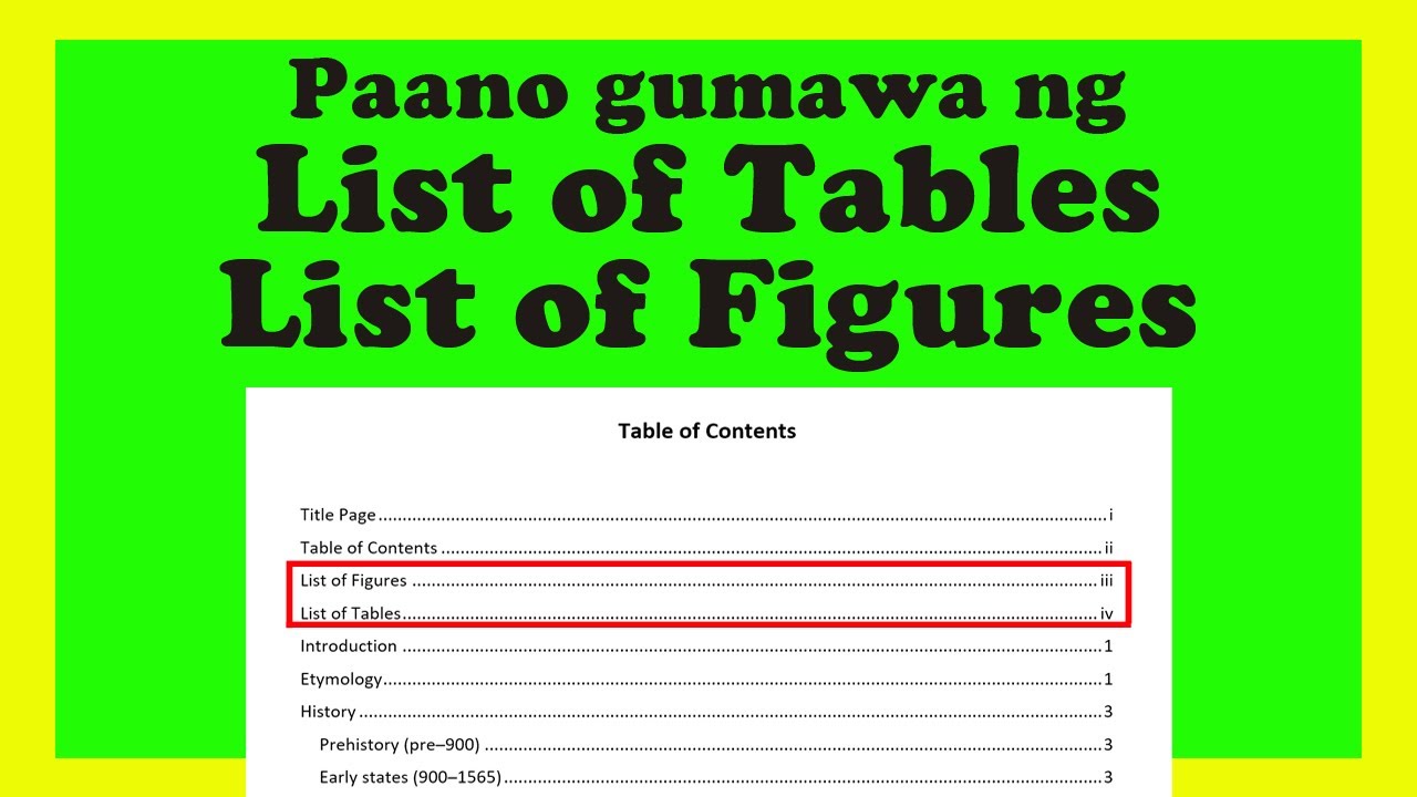Paano gumawa ng List of Tables at List of Figures sa MS Word (for