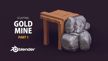 Sculpting Process of Gold Mine in BLENDER (3d Modeling) 3d Game Design | Stylised 3d Rocks (Part 1)