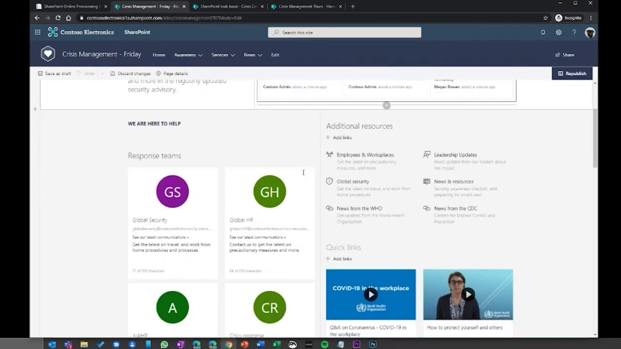 SharePoint: How to build a crisis management site
