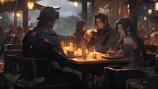 Fantasy Medieval/Tavern Music - Relaxing Celtic Music, Tavern Ambience with Rain Sounds