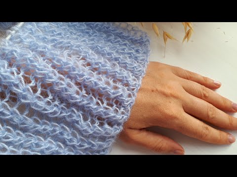 Ажурные узоры для вязания шарфа спицами с описанием и схемами