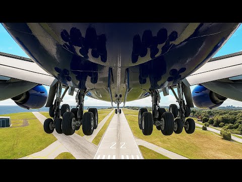 BEST LANDING BOEING 747 BRITISH AIRWAYS AT SMALL AIRPORT