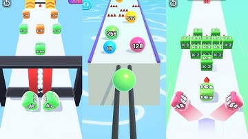 Title Insane 32,768 Merge! 🚀 Jelly Run vs Ball Run 2048 Mastery