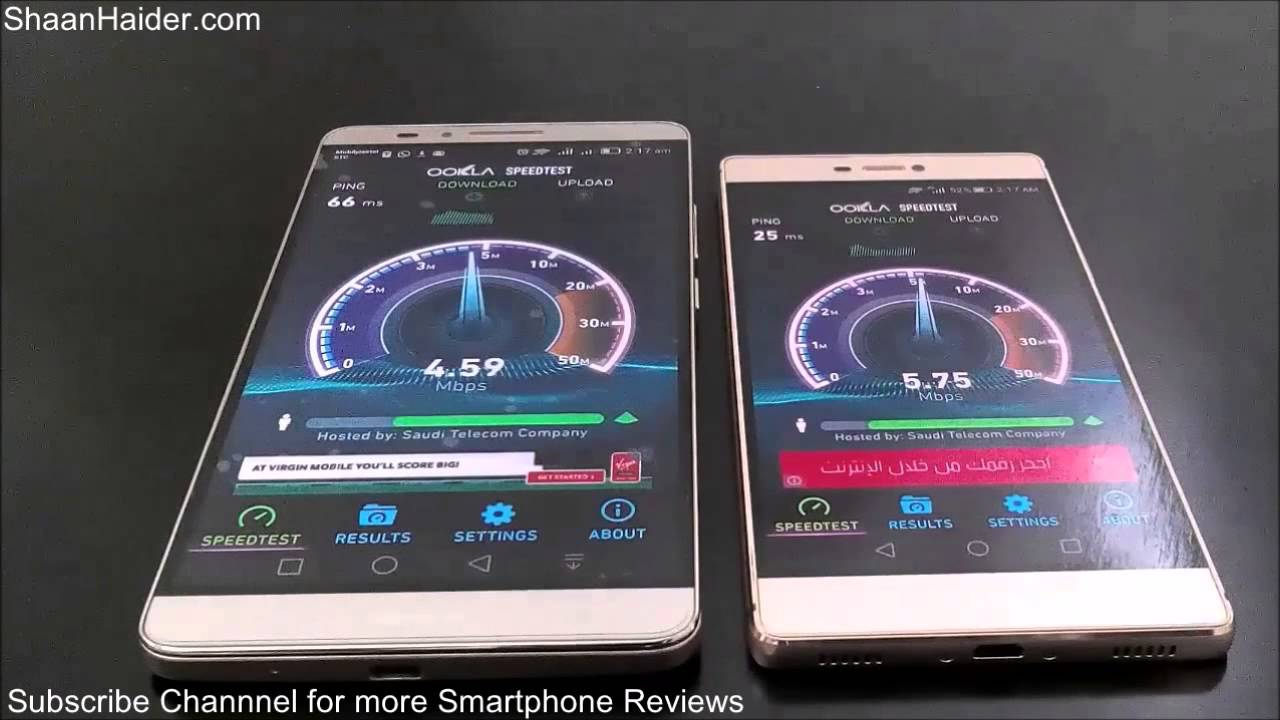 Huawei P8 vs Ascend Mate 7 - Internet Speed Test