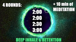 4 rounds Deep Inhale [Wim Hof] - space drums & 10 min meditation screenshot 5