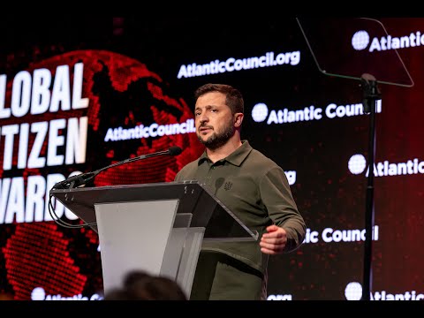 Ukrainian President Zelenskyy accepts the Atlantic Council Global Citizen Award Episode cover
