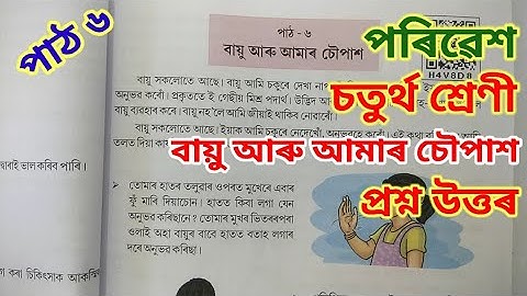 বায়ু আৰু আমাৰ চৌপাশ, চতুৰ্থ শ্ৰেণী, পৰিৱেশ Class 4 EVS lesson 6 (bayu aru amar choupax) 2022.