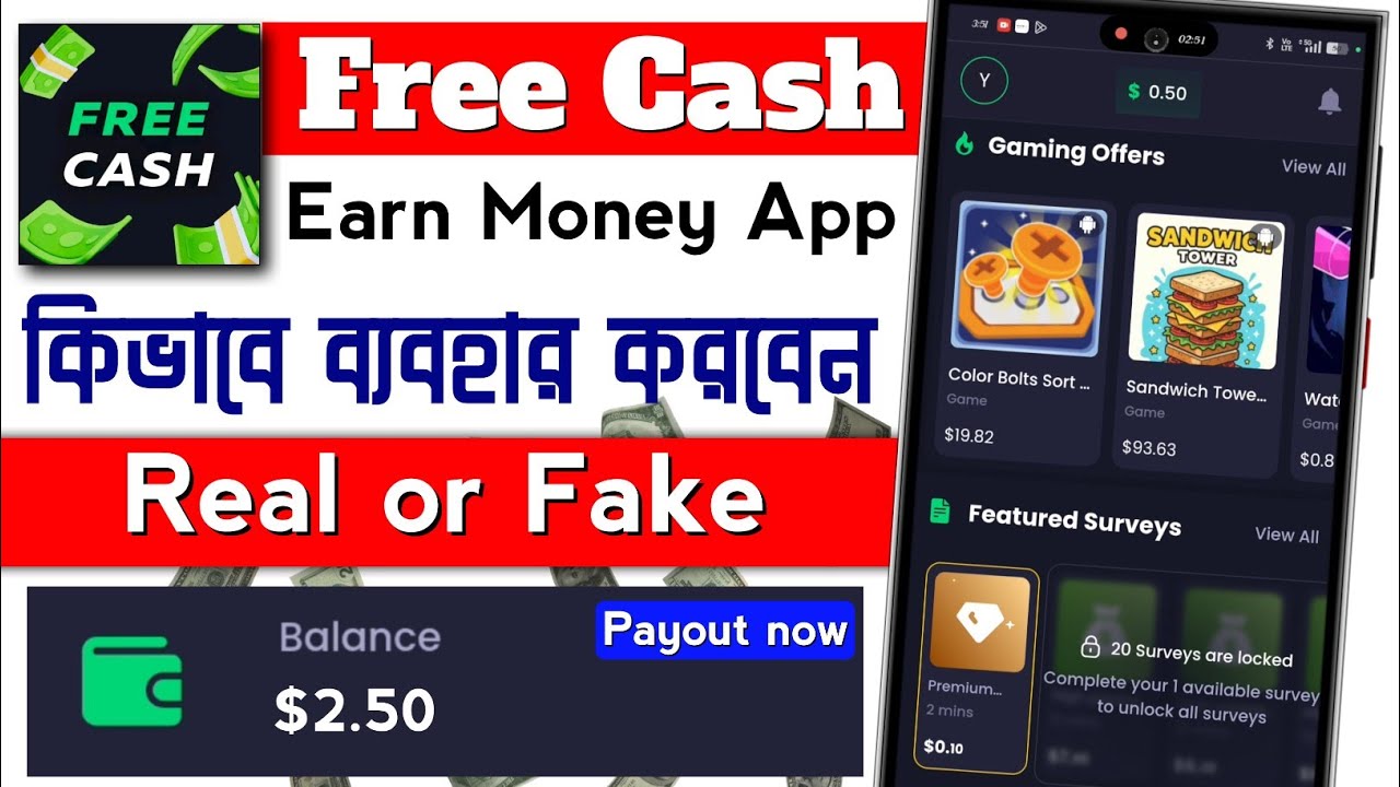 Free Cash Earn Money App // Real or Fake // How to Earn Money Online