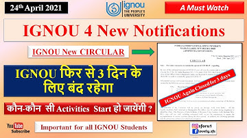 IGNOU 4 New Notifications || IGNOU New Circular Released || Important Notice for All IGNOU Students