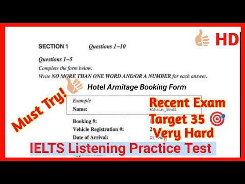 Hotel Armitage Booking Form Listening | Ielts Listening Practice Test | Ielts Listening