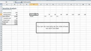 Part 2/5: Inset Video 01 - Sensitive Analysis on Excel