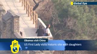 Michelle Obama in China: US First Lady and daughters explore the Great Wall of China