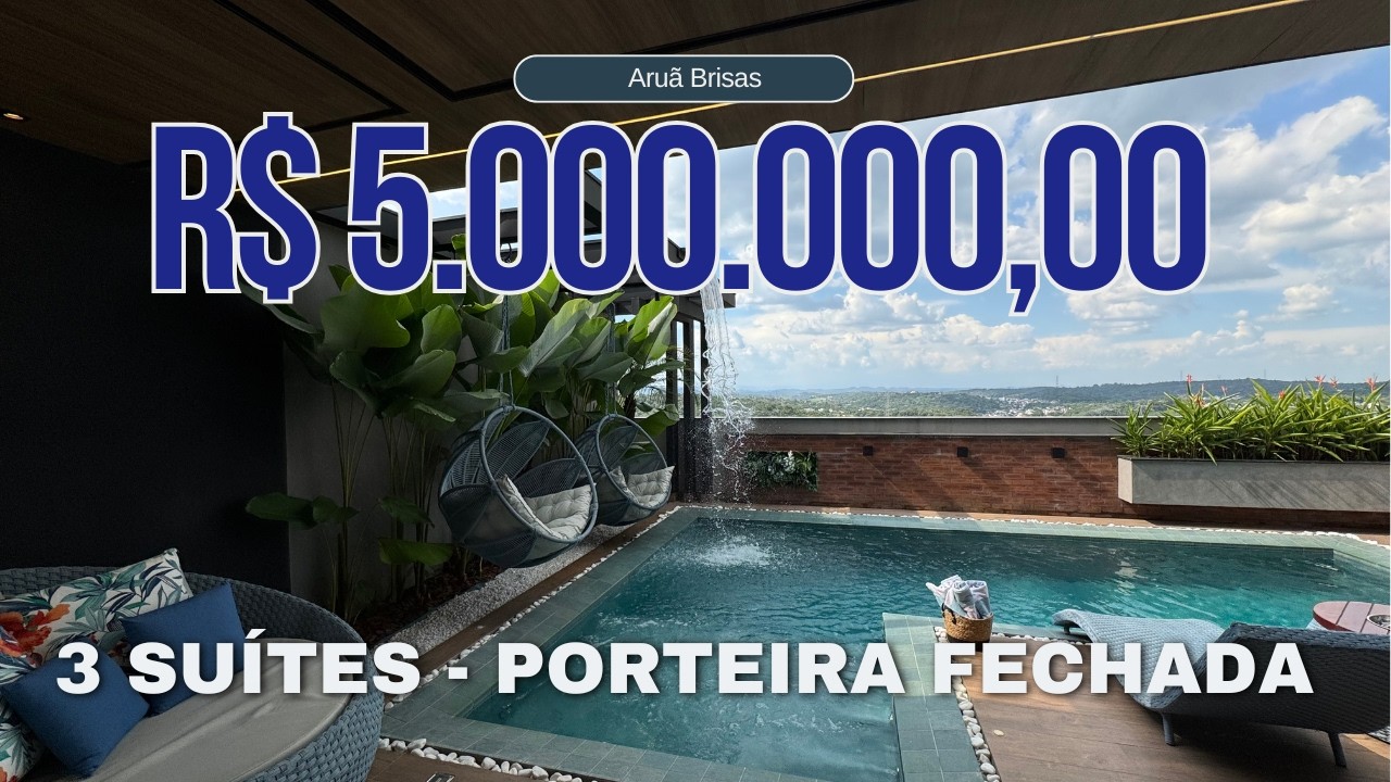CASA DE LUXO EM CONDOMÍNIO ARUÃ BRISAS, MOGI DAS CRUZES | 3 SUÍTES | PISCINA | VISTA | CINEMA