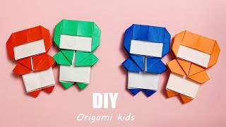 【ORIGAMIN CHINESE STYLE】Origami Person | How to Make a Paper Doll Chain Paper Folding Kids (Friends)