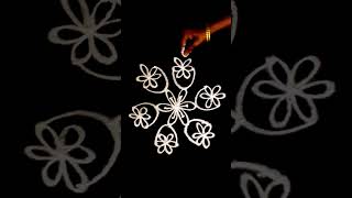 Beautiful Flower Kolam for Beginners #Shorts
