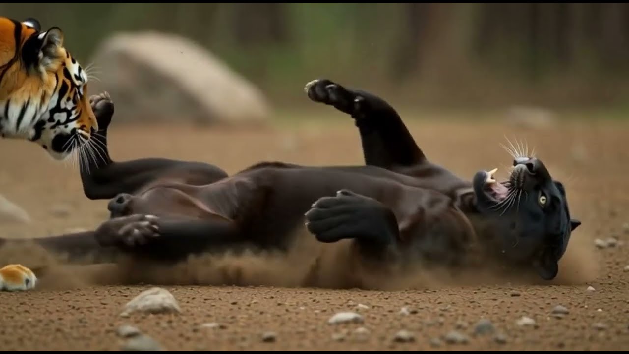 Black lion versus Tiger  |Black panther versus lion | 