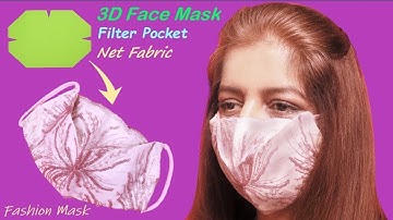 How to Make 3D Face Mask with Filter Pocket | DIY Net Fabric Fashion Face Mask Tutorial with Pattern