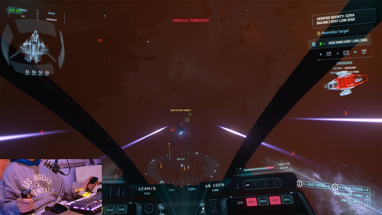 First Flight with Thrustmaster Sticks | Star Citizen Bounty Hunting