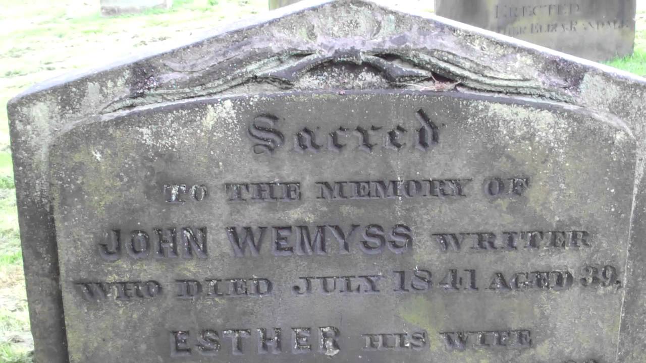 John Wemyss Writer Gravestone Old Kirk Graveyard Kirkcaldy Fife