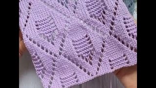 Интересные узоры спицами со схемами.