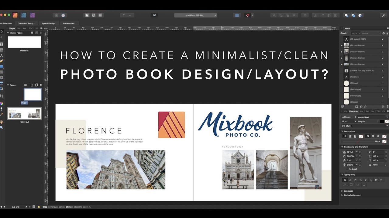 How to Create a Minimalist/Clean Photo Book Design/Layout Tutorial