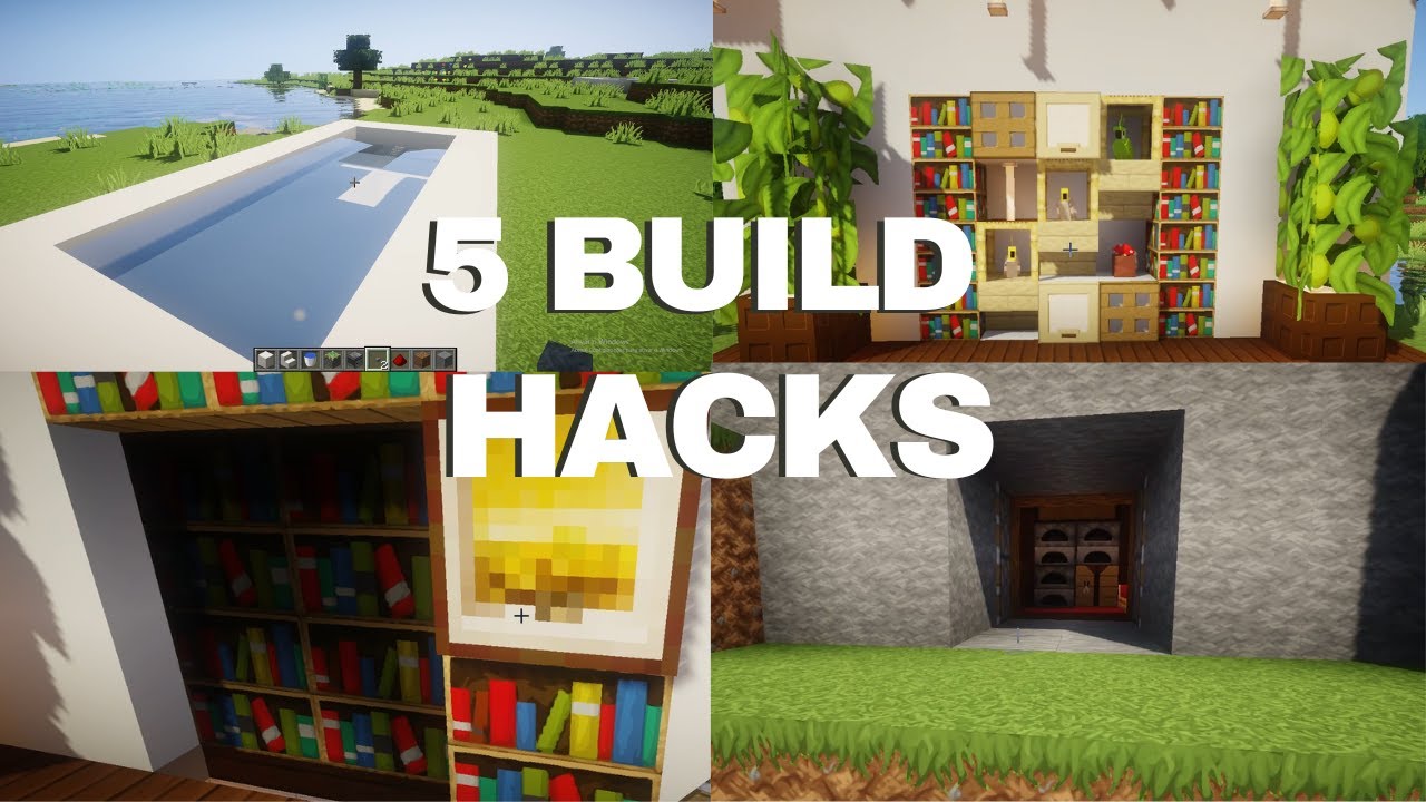 Minecraft Hack Style Build Minecraft Build Hacks : 5 Construções Com Redstone - YouTube