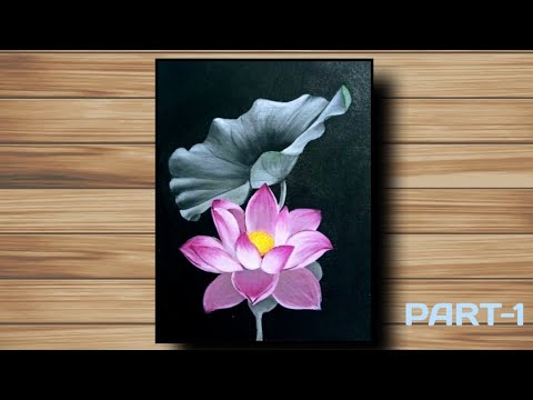 Lotus Painting Tutorial PART-1 || How to Paint Lotus || Rainy Season Lotus Painting