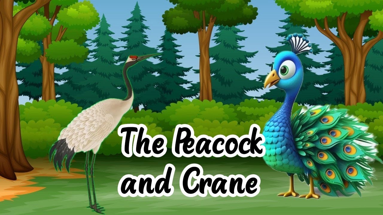 The Peacock and Crane | Moral stories | Short story for kids in English ...