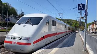High speed ICE train northbound through Remagen,Germany - April 26.