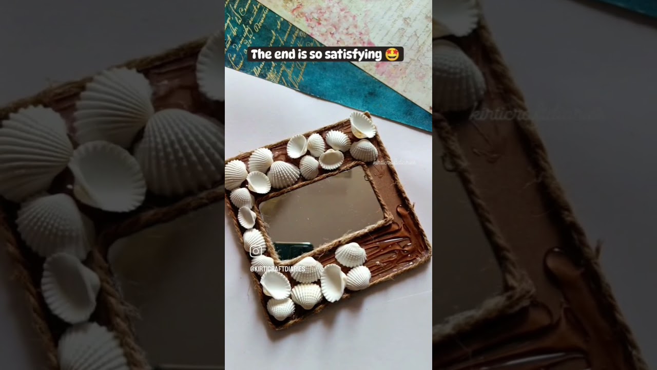🎭Creativity with mirror 🤍 # art✨ # using shells 🌛# NISHA SAIFI POST 👀 ok ....