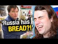 Russian cringes at tucker carlson grocery shopping in 