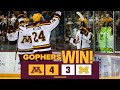 Highlights 2 minnesota gopher hockey wins 43 overtime thriller over 8 michigan