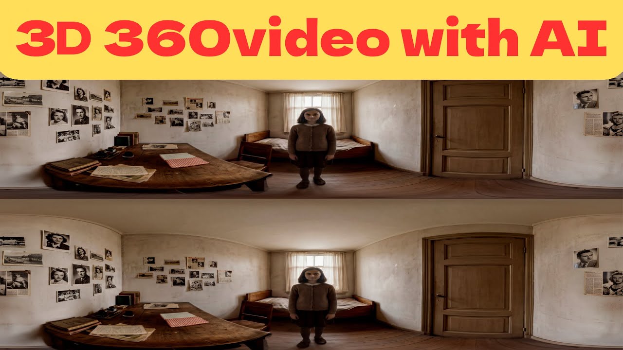 The 48th AI-gen 360VR video is in 3D (stereo).Anne Frank's Secret Annex