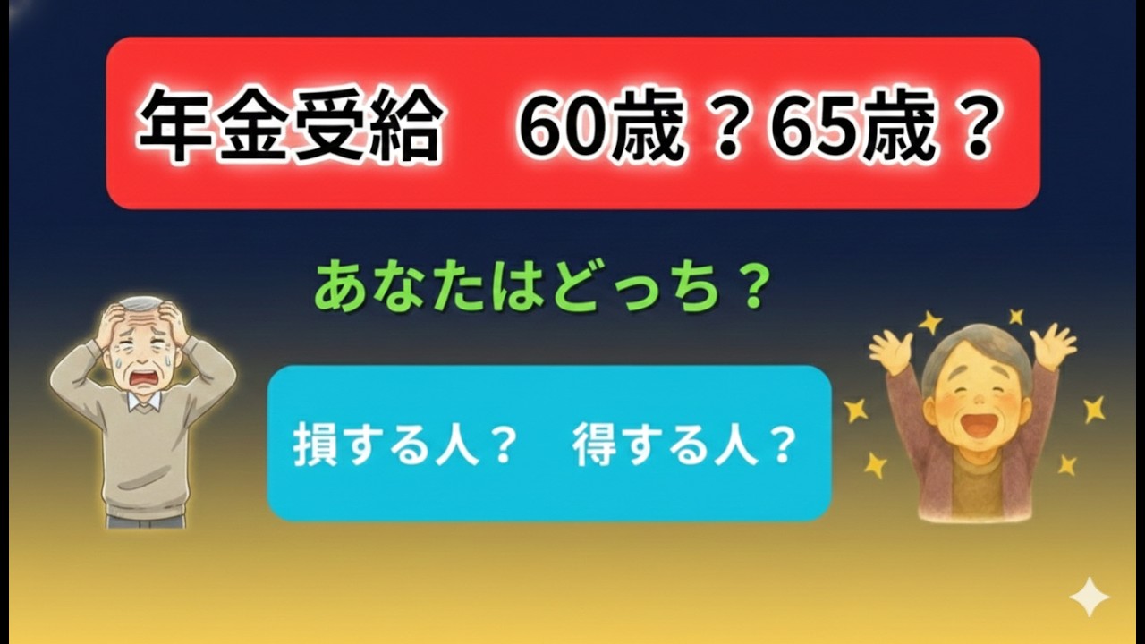 【2026年最新】年金「60歳受給」の衝撃の真実！65歳から手取りが一生増えるカラクリとは？