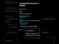 C program for Factorial of a Number #ccoding #code #ccode #cprogramming #program #shorts #short