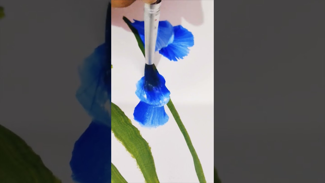 ✨🌟✨🌟blue lillies painting with acrylic colors