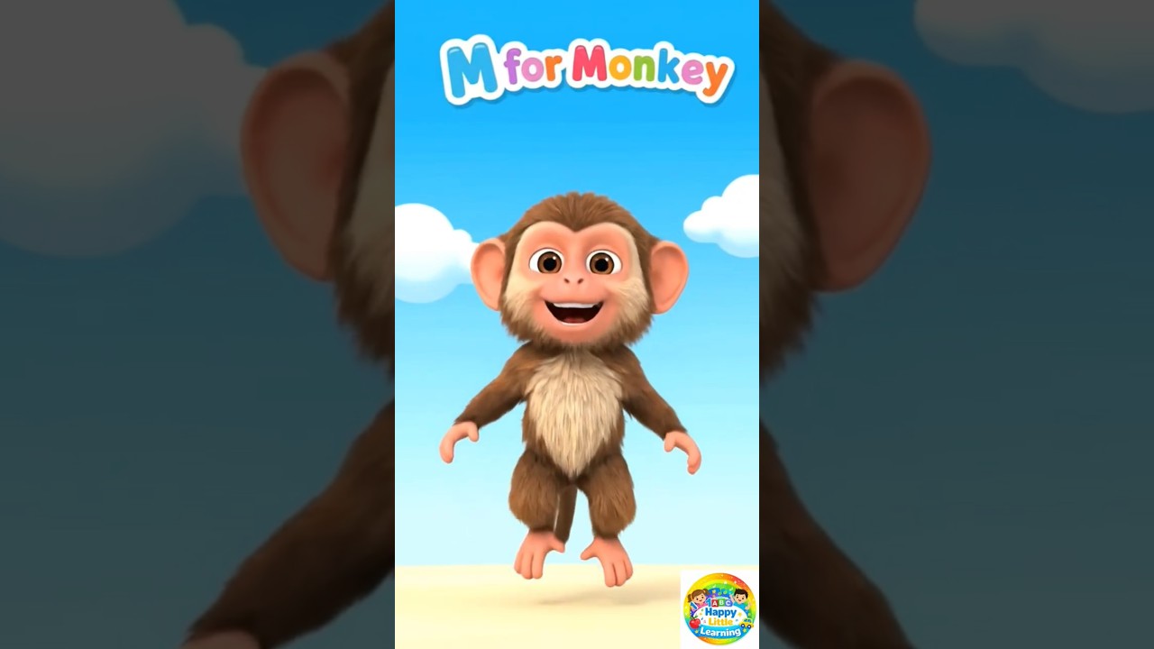 M for Monkey 🐒 & N for Nurse 🩺 | Learn ABC Alphabets | Happy Little Learning | ABCD | 