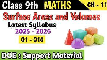 Class 9 Maths Chapter 11 Surface Areas and Volumes  DOE Support Material | Q1 - Q10