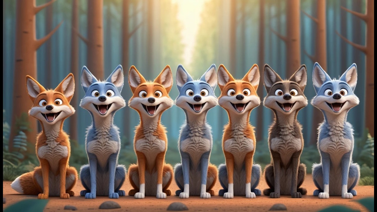 Five Little Coyotes Howl Howl Howl | Desert Animal Song & Counting for ...