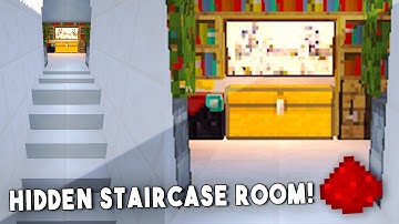 HIDDEN ROOM BEHIND STAIRCASE!! - Minecraft Redstone Tutorial