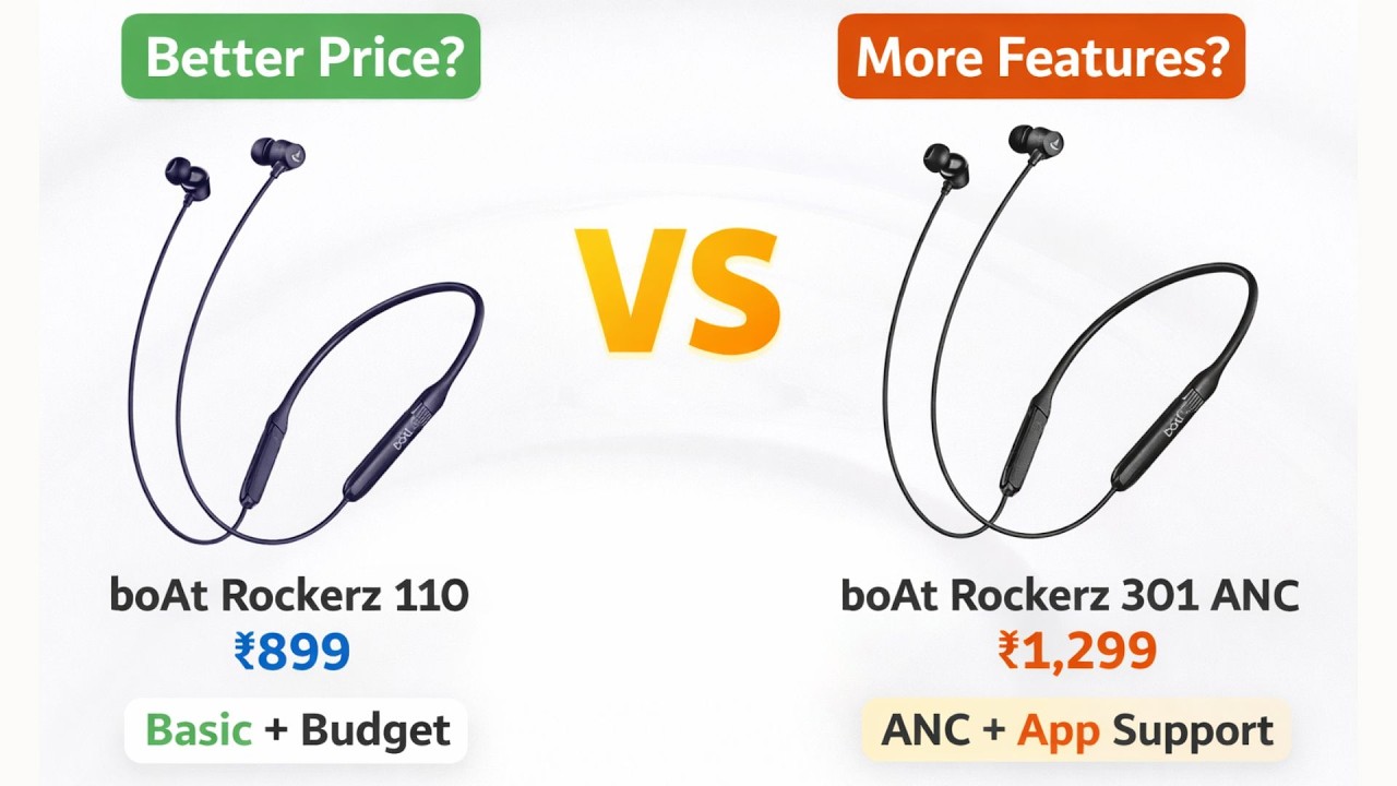 boAt Rockerz 110 vs boAt Rockerz 301 ANC 🔥 Price vs Features? - YouTube