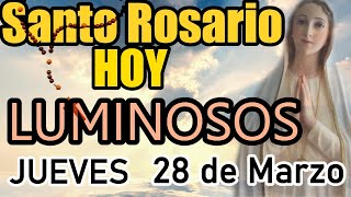 Santo Rosario de HOY 😊📖🛐Jueves Santo 28 de marzo 2024 🌺🌸Misterios LUMINOSOS, Rosario con letanias