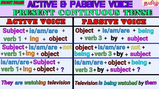 Active Voice And Passive Voice In Tamil | Active And Passive Voice With  Rules And Examples |Grammar - Youtube