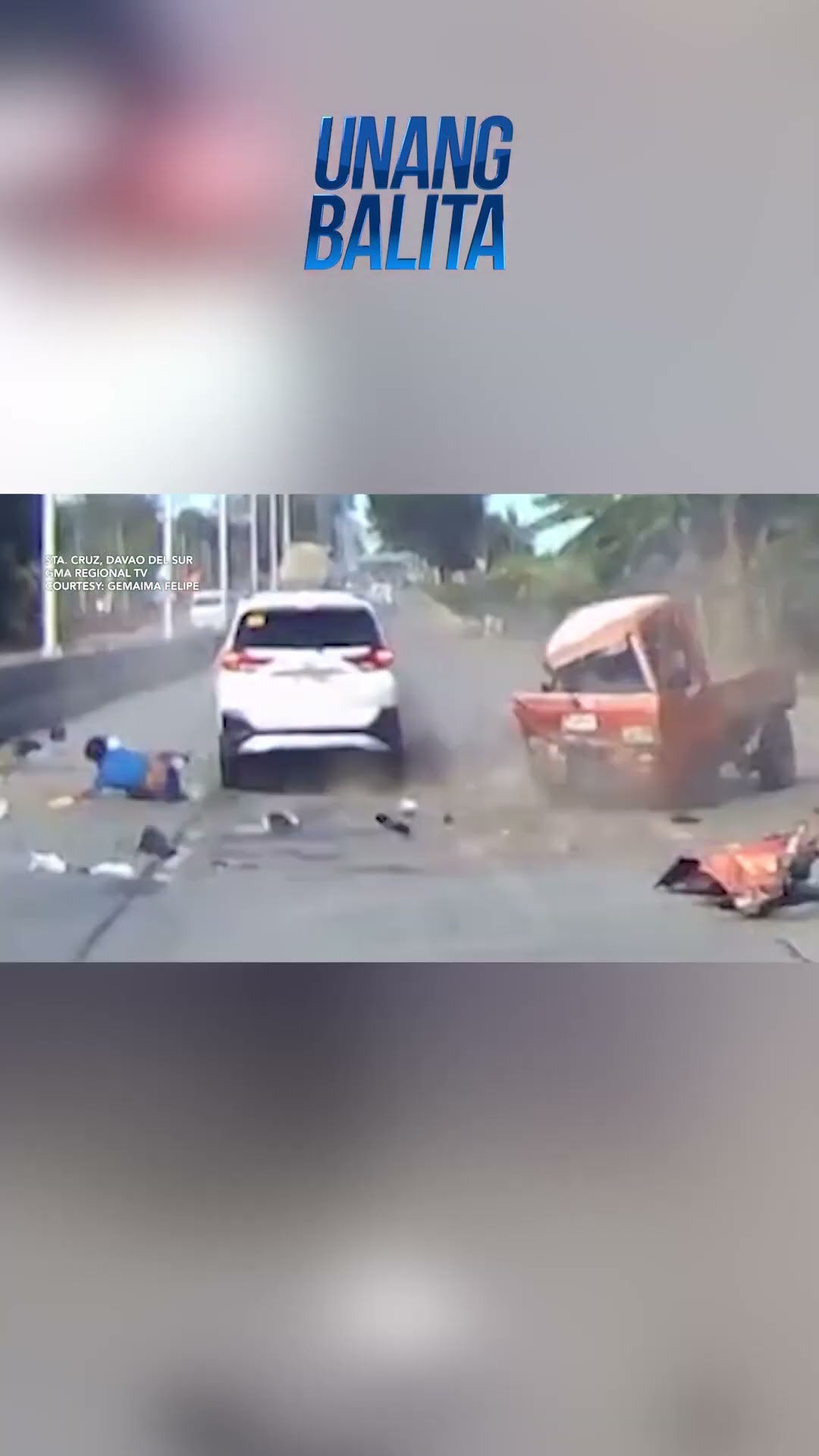 Multicab, bumangga sa nakaparadang truck; 7, sugatan #shorts | Unang Balita