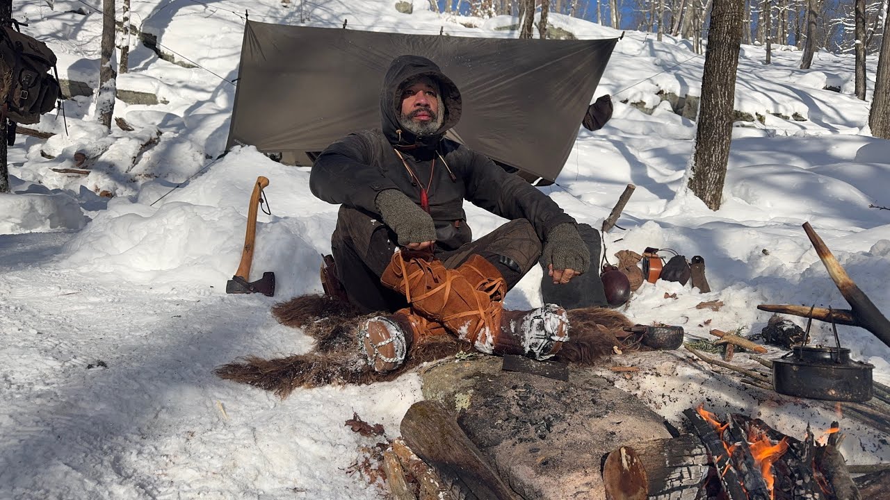 Into the Eye of the Blizzard: Camping w/Roast Leg of Lamb, Fjällräven No.8 Anorak, Steger Mukluks