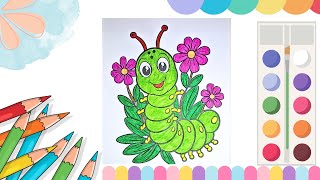 Caterpillar Coloring | Easy Animal Coloring Pages 🐛🌸 | Fun Learning Colors Caterpillar Coloring | Easy Animal Coloring Pages 🐛🌸 | Fun Learning Colors