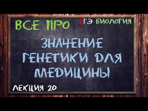 Л.20 | ЗНАЧЕНИЕ ГЕНЕТИКИ ДЛЯ МЕДИЦИНЫ | ГЕНЕТИКА | ОБЩАЯ БИОЛОГИЯ ЕГЭ