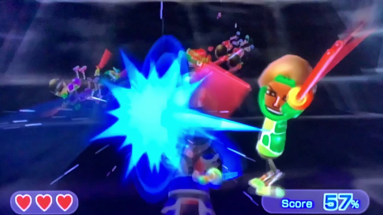 Wii sports resort storm island - but the miis go Zooming away (Custom showdown 2)