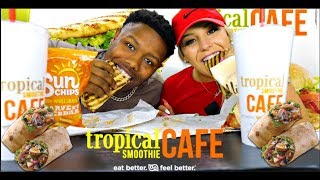 Tropical Smoothie Cafe Mukbang🥤🥭🥙