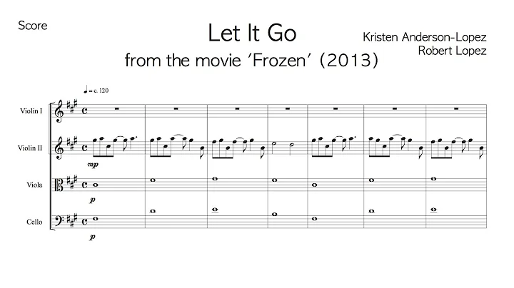 Let It Go (Frozen) - String Quartet Arrangement